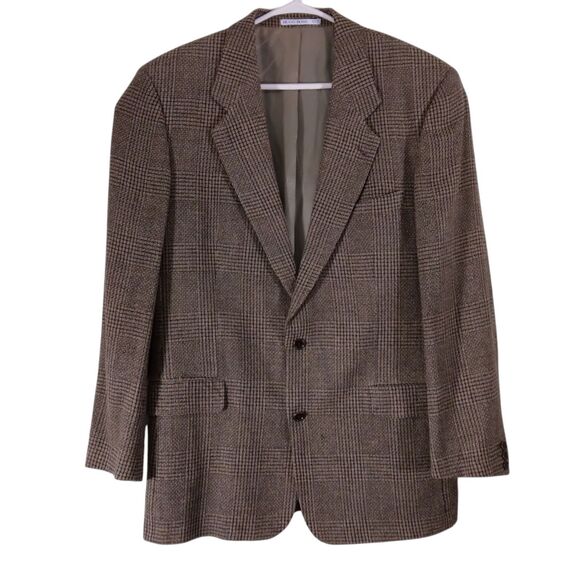 Hugo Boss vintage sport coat blazer mens 44L tan Corleone wool blend made in USA - Picture 1 of 12